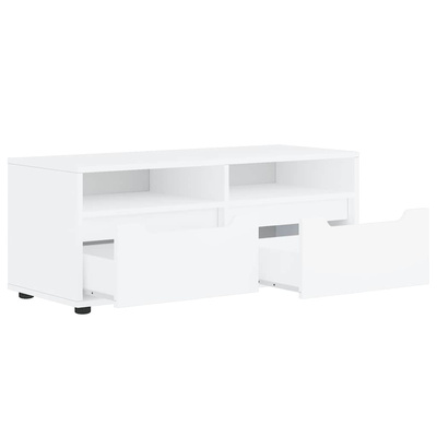 Szafka pod TV "VISNES" Biała 100x40x38 cm Drewno klejone