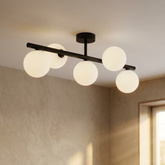 Prosta lampa sufitowa z białymi kloszami, 5 x G9 K-5859 z serii FILO