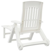 vidaXL Składany leżak na kółkach, biały, PP