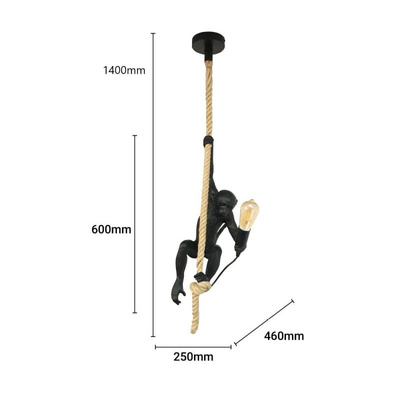 Lampa Wisząca Czarna Małpa Abruzzo Pino E27