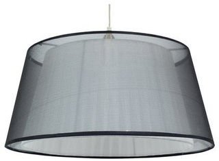 Lampa wisząca z abażurem Charlie tkaninowy podwójny abażur 45 cm do salonu