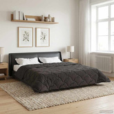 Zimowa Kołdra Antracyt 200 x 200 cm Mikrofibra i Fleece Teddy