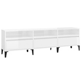 vidaXL Szafka pod TV, wysoki połysk, biała, 150x30x44,5 cm