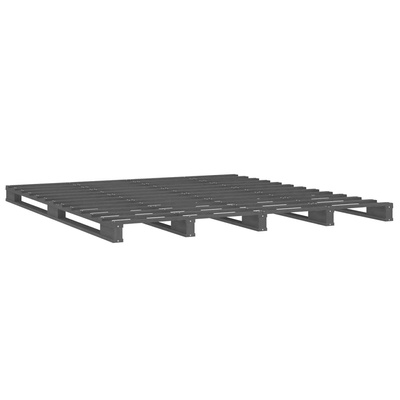 vidaXL Łóżko z palet, szare, 120x200 cm, lite drewno sosnowe