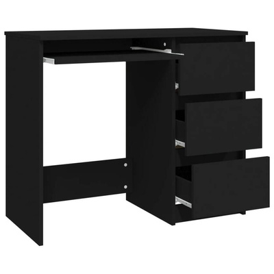 vidaXL Biurko, czarne, 90x45x76 cm, materiał drewnopochodny