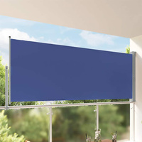 Zwijana markiza boczna na patio, 140 x 300 cm, niebieska