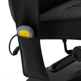 vidaXL Fotel masujący z podnóżkiem, czarny, sztuczna skóra