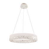 Lampa wisząca FROZI w stylu glamour – biały klosz z kryształkami – eleganckie i nowoczesne oświetlenie salonu LED