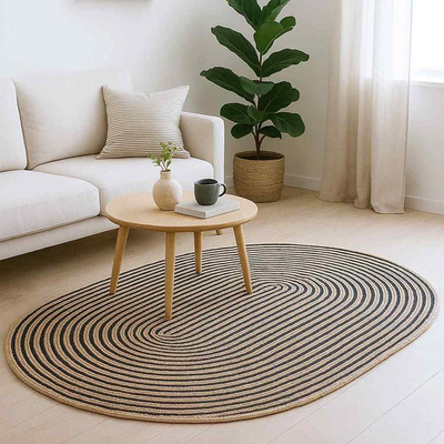 Dywany pokojowe Naturalny i czarny 122 x 183 cm Juta