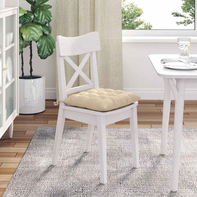 Poduszki na siedziska 4 pcs Kremowy 40 x 40 x 6 cm Mikrofibra