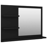vidaXL Lustro łazienkowe, czarne 60x10,5x45cm, materiał drewnopochodny