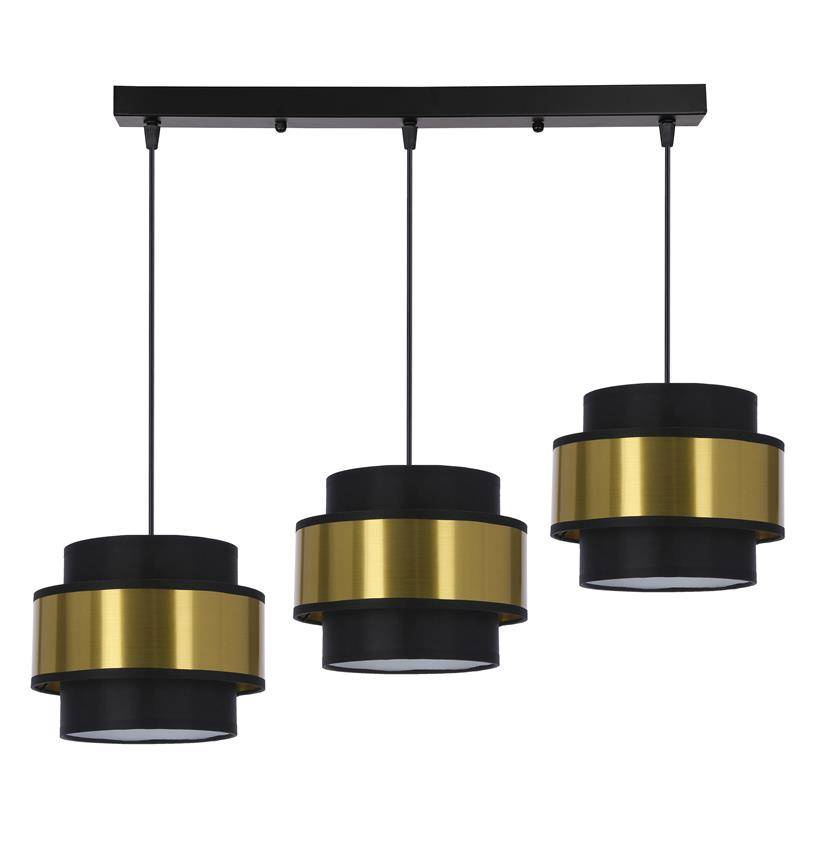 Lampa wisząca z abażurami Prestige nowoczesna czarna nad stół 3-płomienna