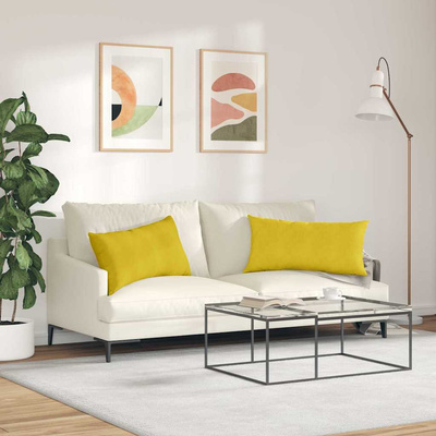 Poduszki na sofę 2 pcs Żółty 80 x 40 cm Tkanina sztruksowa