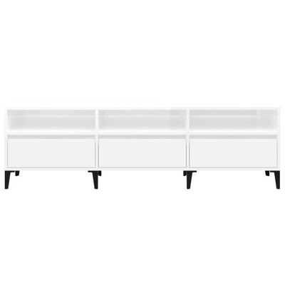 vidaXL Szafka pod TV, wysoki połysk, biała, 150x30x44,5 cm