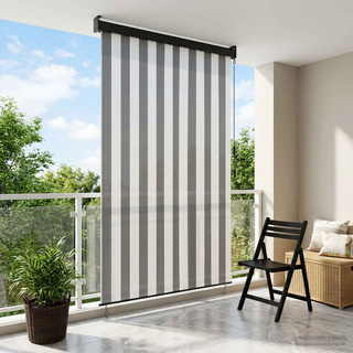 Roleta Antracytowy i biały 160 x 250 cm Materiał i Aluminium