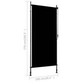 vidaXL Roleta zewnętrzna, 100x270 cm, antracytowa