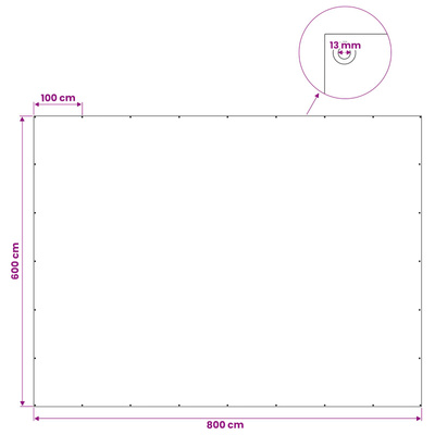 Plandeka z oczkami niebieski 6 x 8 m 260 gsm PE