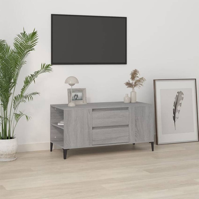 vidaXL Szafka pod TV, szary dąb sonoma, 102x44,5x50 cm