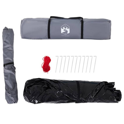 vidaXL Namiot rodzinny, kabinowy, 4-os., szaro-pomarańczowy