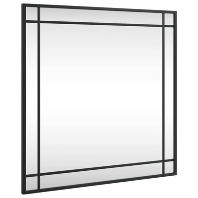 vidaXL Lustro ścienne, czarne, 60x60 cm, kwadratowe, żelazo