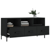 Szafka pod TV, czarna, 102x36x50 cm, materiał drewnopochodny vidaXL