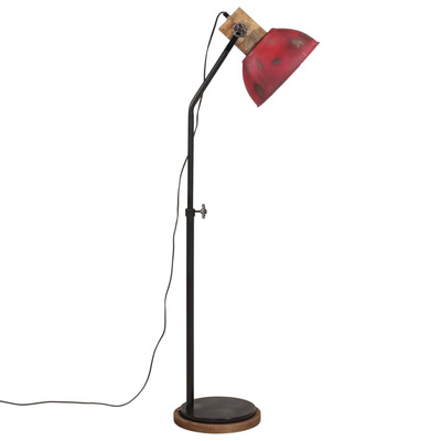 Lampa stojąca, 25 W, postarzany czerwony, 30x30x100-150 cm, E27