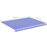 Zapasowa tkanina na markizę, niebiesko-biała, 4,5x3,5 m, poliester