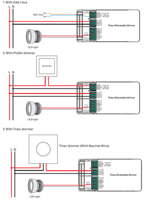 Zasilacz stałoprądowy ściemnialny triac/dali/0-10/push 4w1 10W