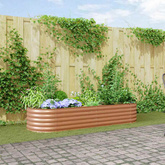 Podniesiony grządka Brązowy 240 x 80 x 44 cm Stal
