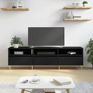 vidaXL Szafka pod TV, czarna, 150x30x44,5 cm, materiał drewnopochodny