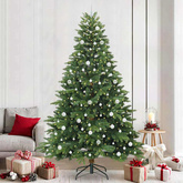 Sztuczna choinka z 300 diodami LED Zielony 240 cm PE i PVC