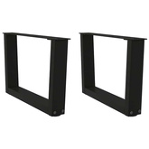 Nogi do stolika kawowego w kształcie litery V 2 szt. Czarne 60x(30-31,3) cm Stal