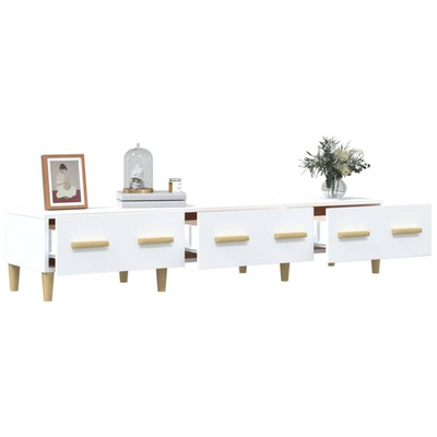 vidaXL Szafka pod TV, biała, 150x34,5x30 cm, materiał drewnopochodny