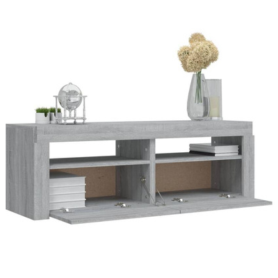 vidaXL Szafka pod TV z LED, szary dąb sonoma, 120x35x40 cm w kolorze cm