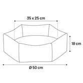 FLAMINGO Legowisko Ziva, sześciokątne, z suwakiem, 50x18 cm, terakota