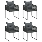 5-częściowy zestaw mebli ogrodowych, rattan PVC, czarno-brązowy