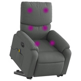 vidaXL Podnoszony fotel masujący, elektryczny, rozkładany, ciemnoszary wariant 22