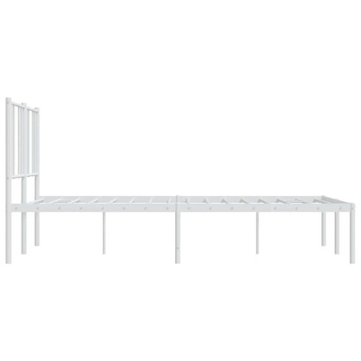 Metalowa rama łóżka z wezgłowiem biała, 140x200 cm model standard