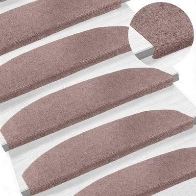 Samoprzylepne maty na schody 15 pcs Beżowy 80 x 24,5 x 3,5 cm