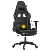 vidaXL Masujący fotel gamingowy z podnóżkiem, czarno-szary model standard