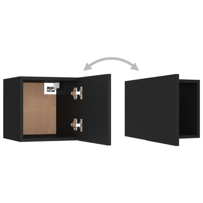 vidaXL Wiszące szafki telewizyjne, 2 szt., czarne, 30,5x30x30 cm