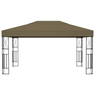 Altana ze sznurem lampek LED, 3x4 m, tkanina w kolorze taupe