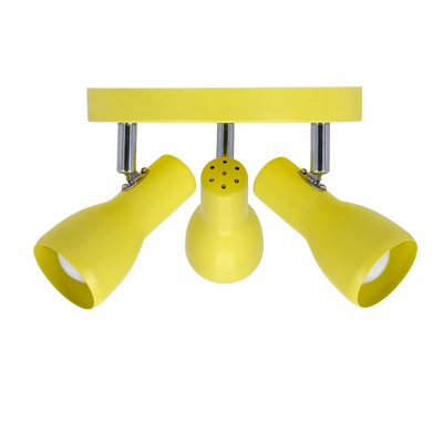 Lampa sufitowa Picardo plafon metalowy żółty regulowany 3-punktowy E14
