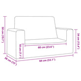 2-os. sofa dla dzieci, niebieska, miękki plusz