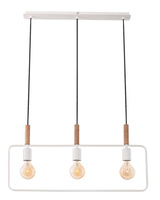 Lampa wisząca biała regulowana wysokość 3x60W E27 Frame 33-73532