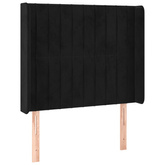 vidaXL Łóżko kontynentalne z materacem i LED, czarny aksamit 100x200cm
