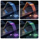 Wodospad do basenu z RGB LED-ami Stal nierdzewna srebrny