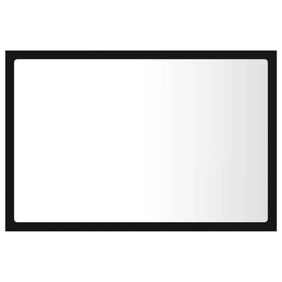 vidaXL Lustro łazienkowe z LED, czarne, 60x8,5x37 cm, akryl