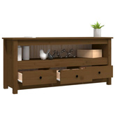 vidaXL Szafka pod TV, miodowy brąz, 114x35x52 cm, lite drewno sosnowe