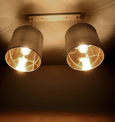 Lampa wisząca z abażurami Atlanta biała podwójna na listwie nowoczesna